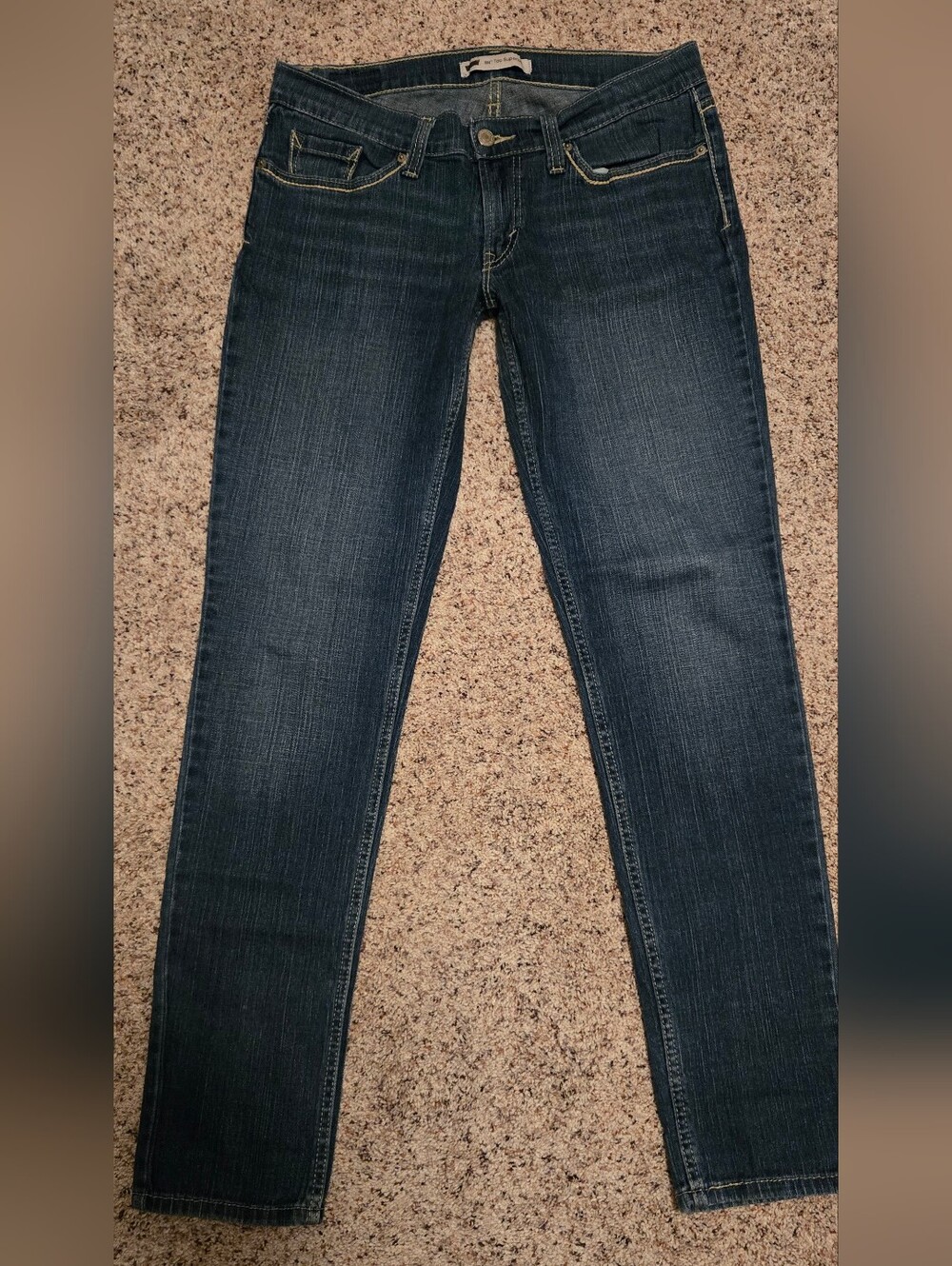 Levis 524 Too Superlow Jeans Womens Sz 9 Yellow Stitch Trim